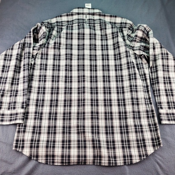 Banana Republic Mens XL Long Sleeve Button Up Shirt Plaid Black White Casual - Picture 6 of 6